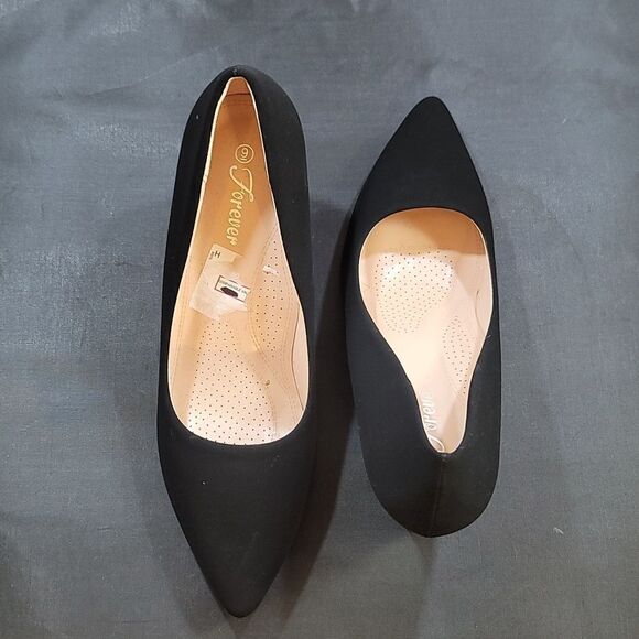 FOREVER BLOCK HEEL POINTED TOE SLIP-ON PUMP - Picture 4 of 14